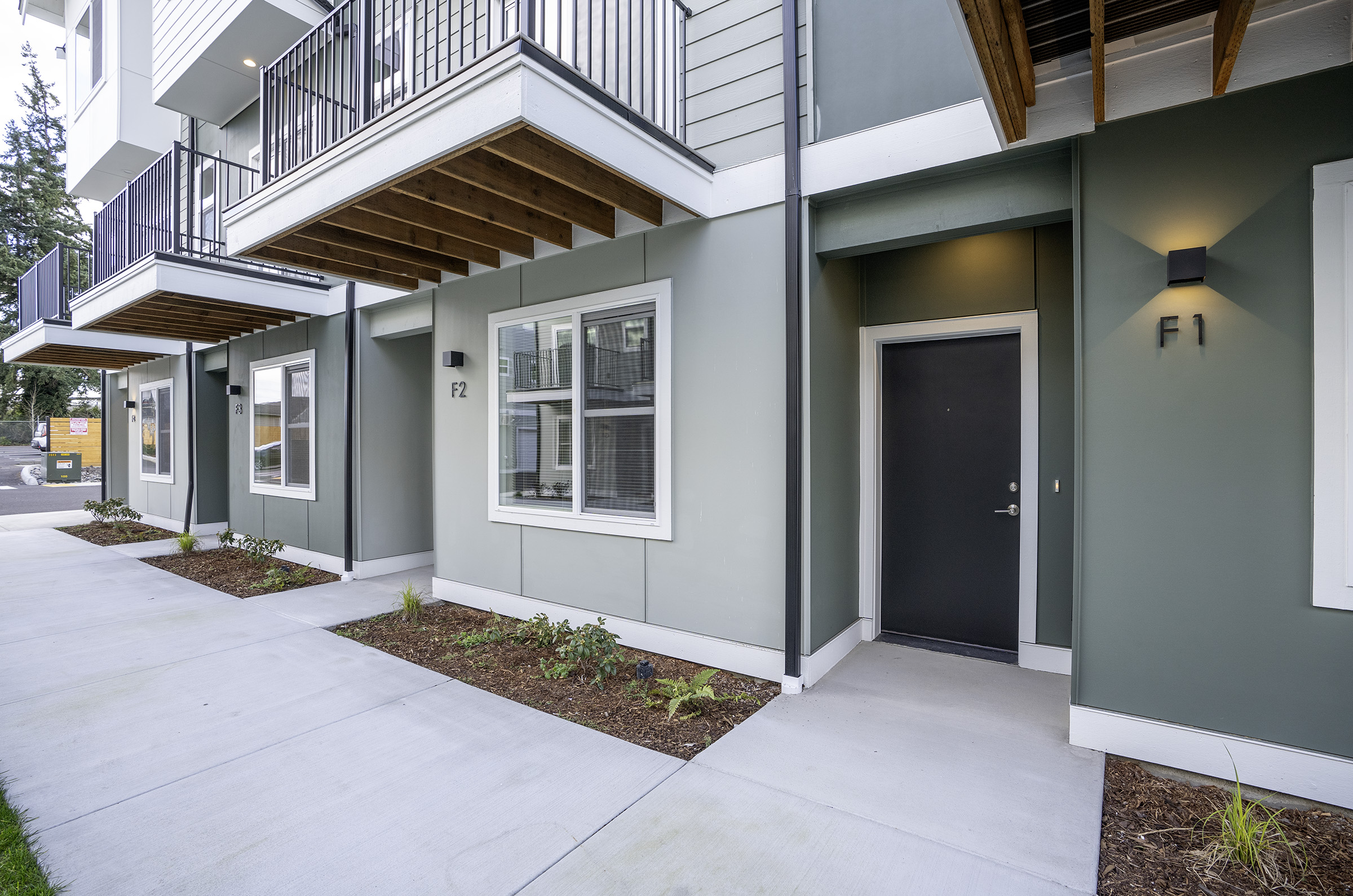 Lakewood Station Townhomes — unit entries with balconies